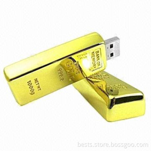 USB Flash Drives, Golden Design, Suitable for Promotional Purpose, High Transfer Speed